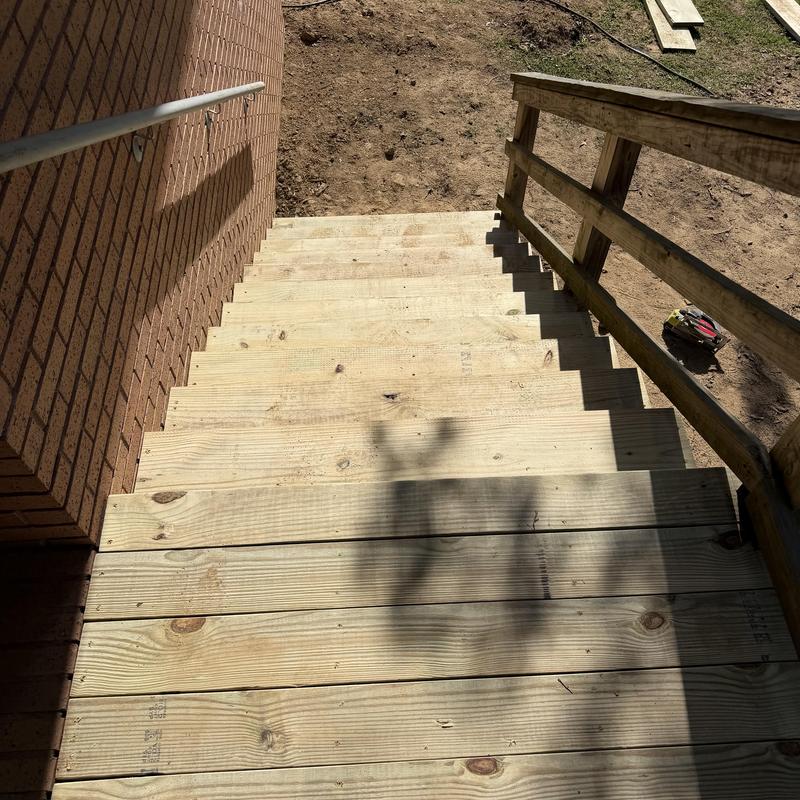Replaced the top treads and decking on a stairwell in Pearl, MS