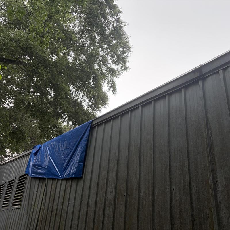 Completed drying in a metal building damaged by a tree in Pearl, MS