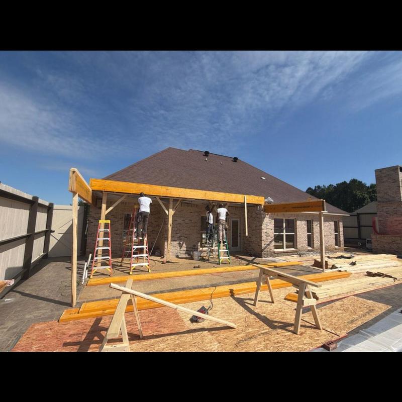 Framed the roof structure for a new outdoor kitchen in Florence, MS