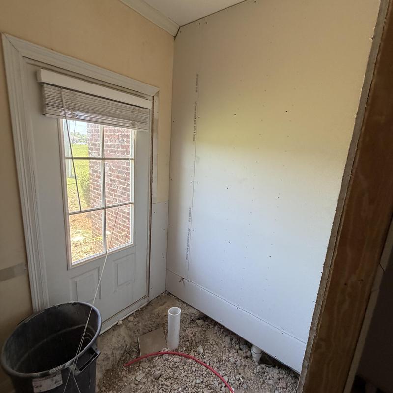 Begins sheetrock installation for home remodels in Flowood, MS