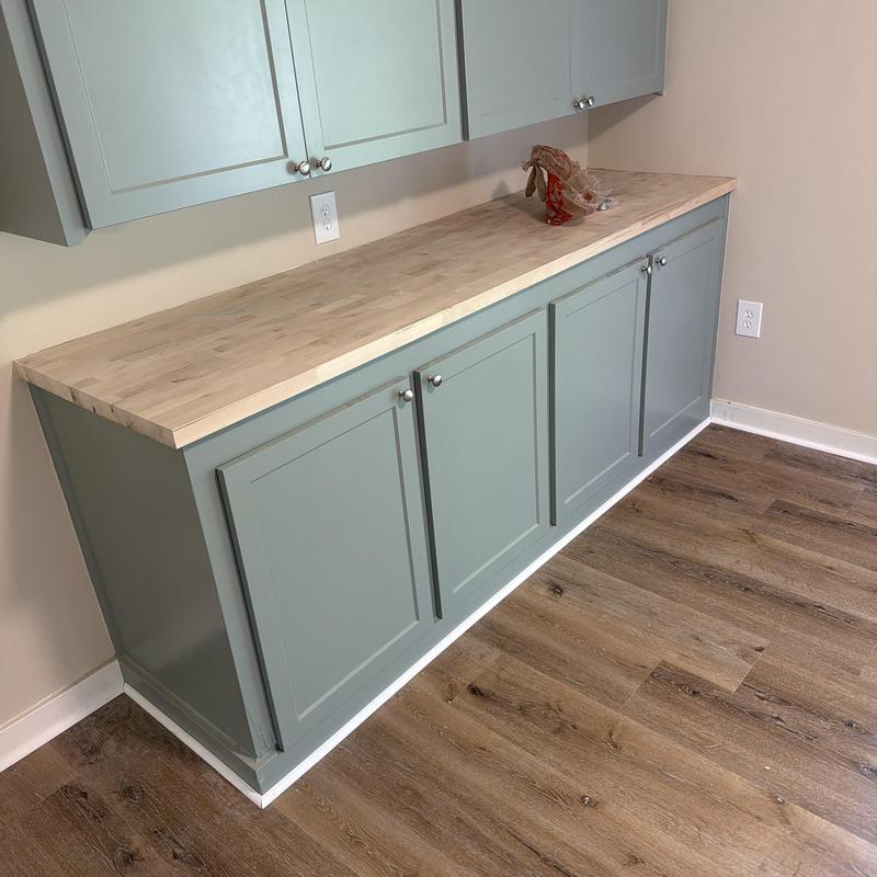 Built a new cabinet with a butcher block countertop in Pearl, MS