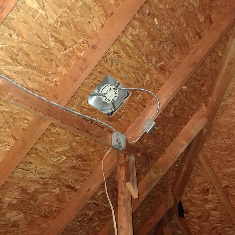 Installs attic exhaust ventilation fans in Madison, MS