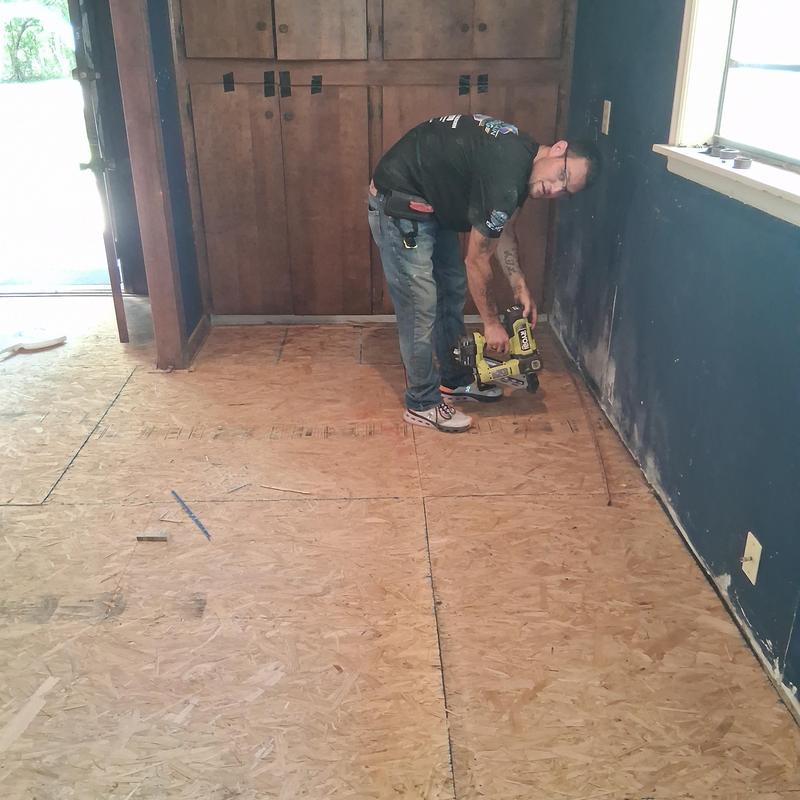 Removed carpet and subfloor in Clinton, MS