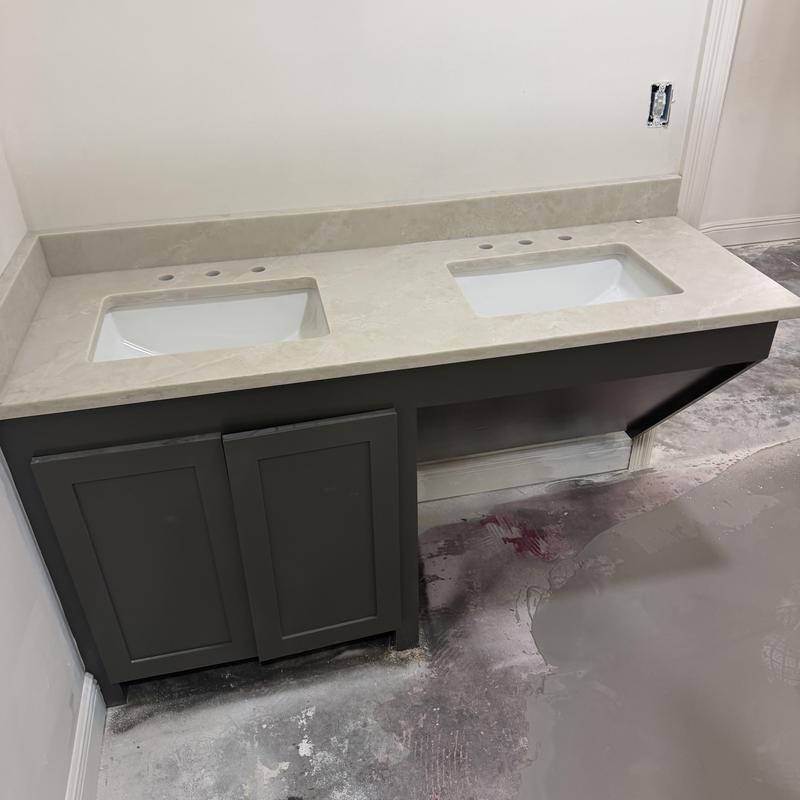 Installed a new vanity with a granite countertop in Jackson, MS